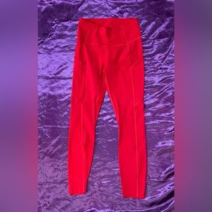 Red Lululemon WU Leggings Size 6